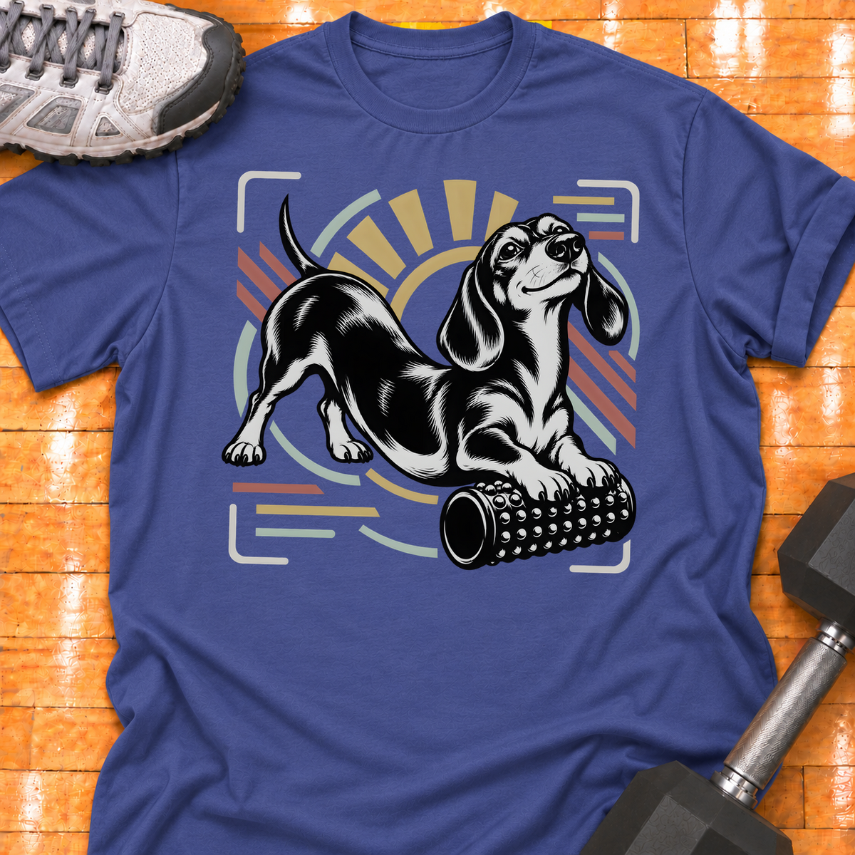Dachshund nubby foam roller - Metro Blue - HMTC approved v02 template mockup v05
