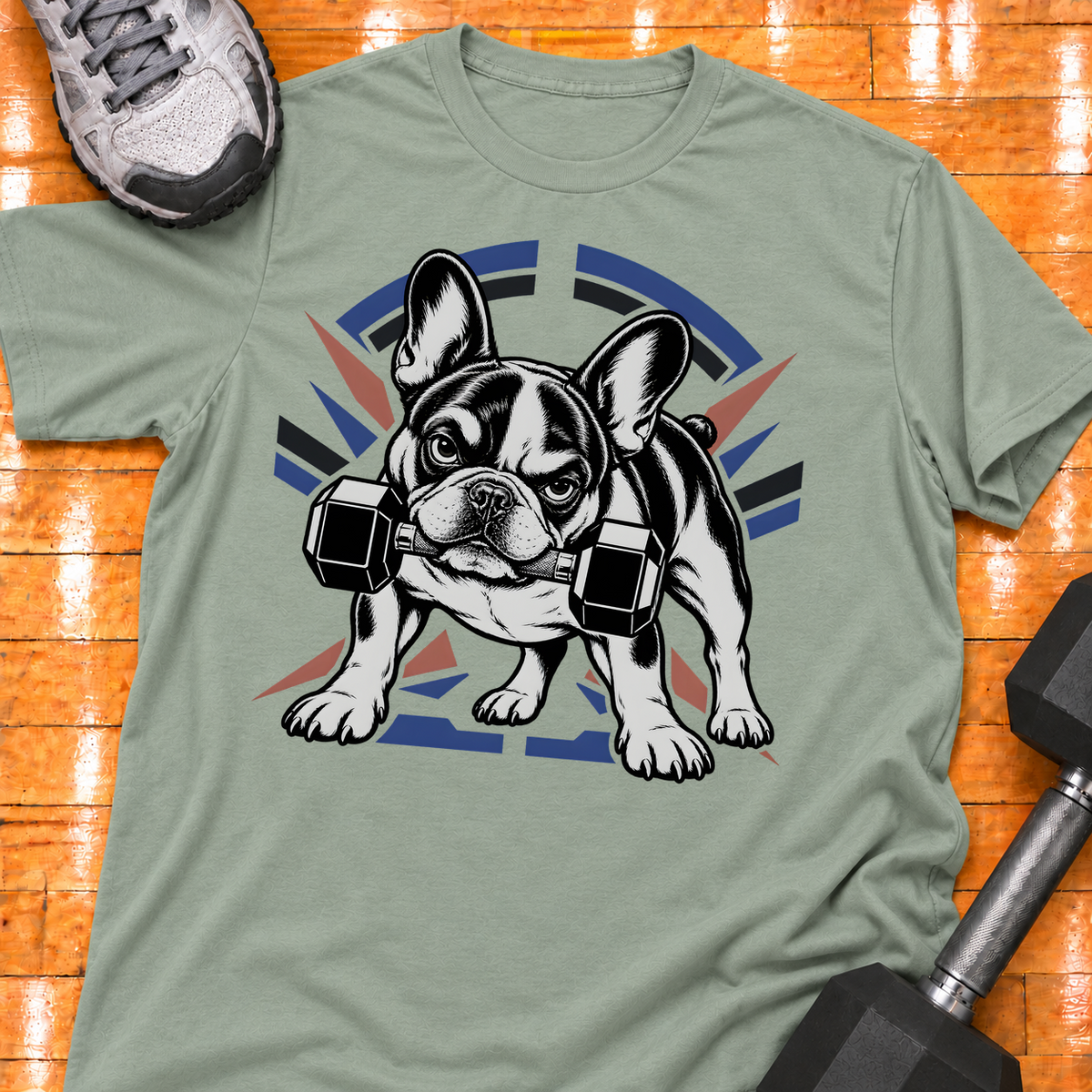 French Bulldog dumbbell - Sage - HMTC approved v02 template mockup v05