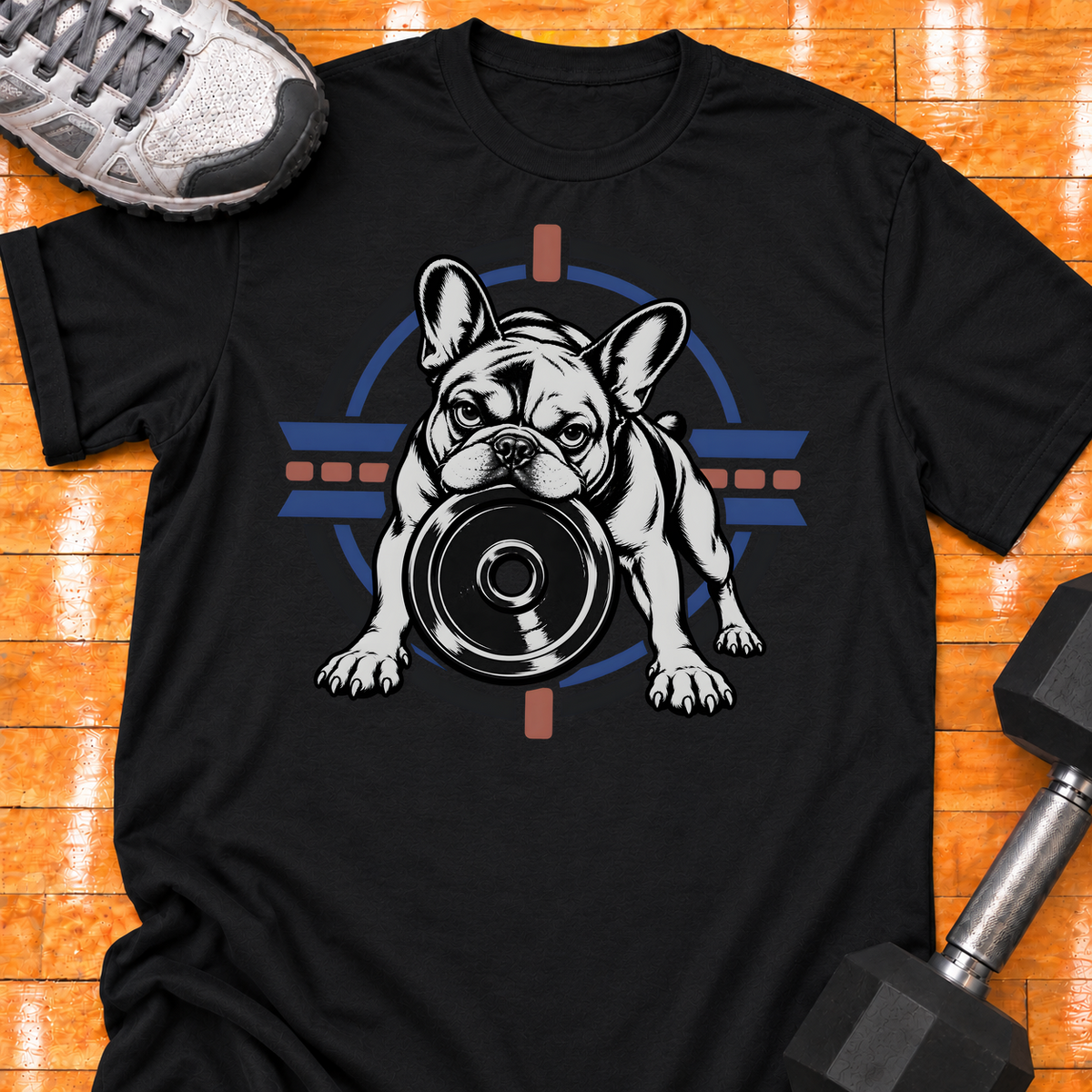 French Bulldog large weight plate - Black - HMTC approved v02 template mockup v05