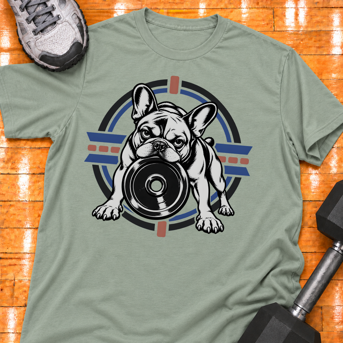 French Bulldog large weight plate - Sage - HMTC approved v02 template mockup v05