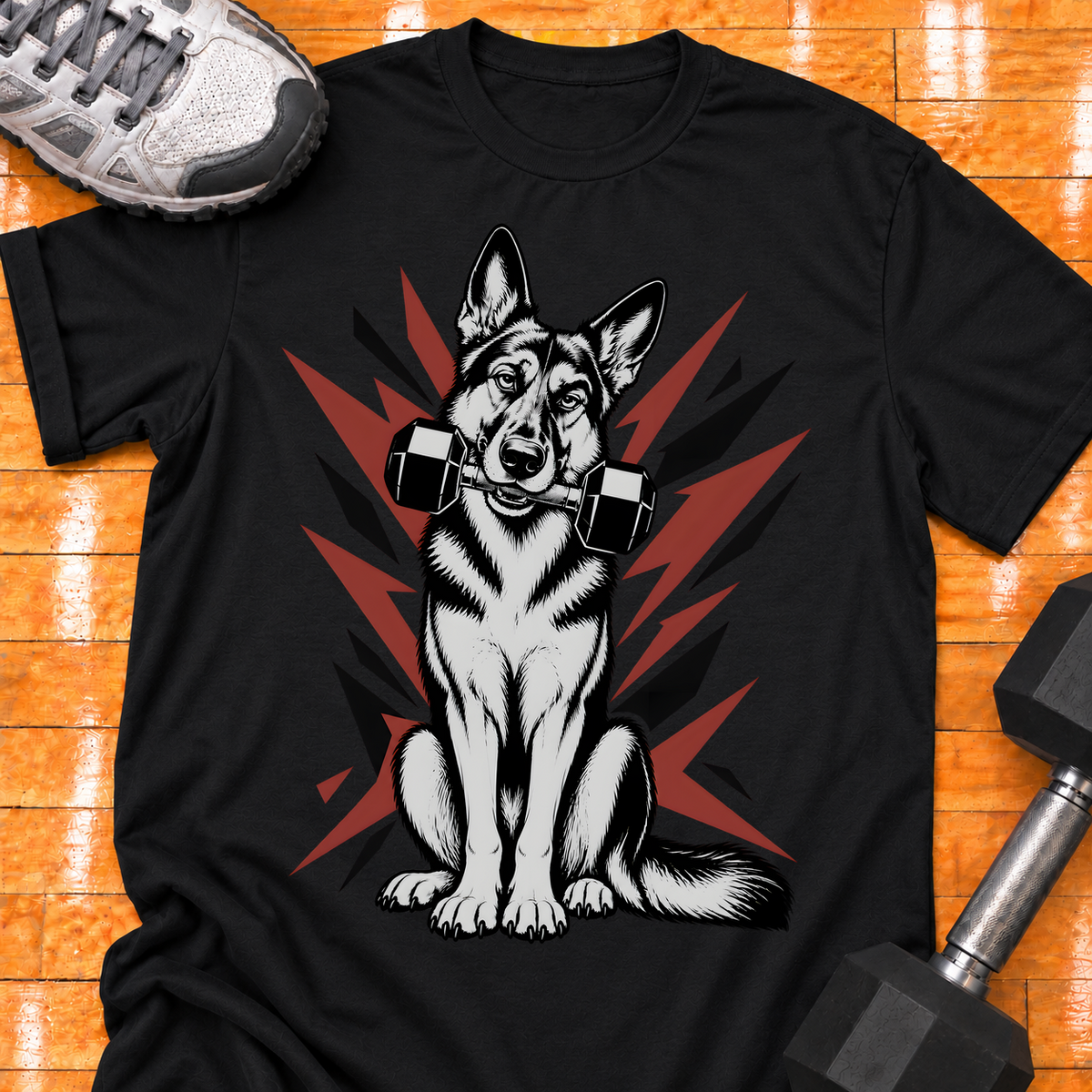 German Shepherd dumbbell - Black - HMTC approved v02 template mockup v05