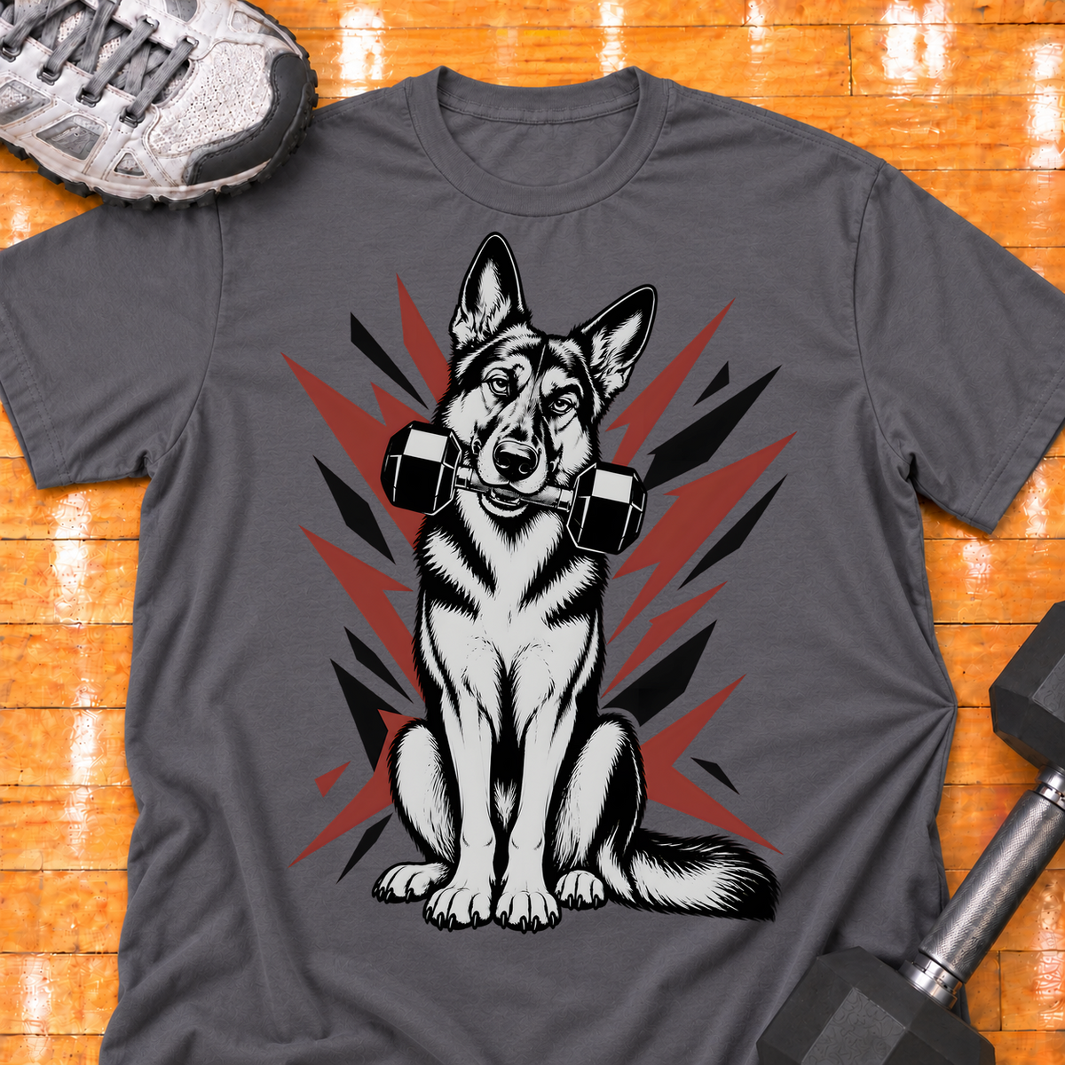 German Shepherd dumbbell - Charcoal - HMTC approved v02 template mockup v05