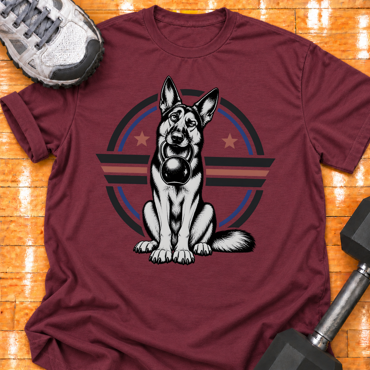 German Shepherd kettlebell - Maroon - HMTC approved v02 template mockup v05