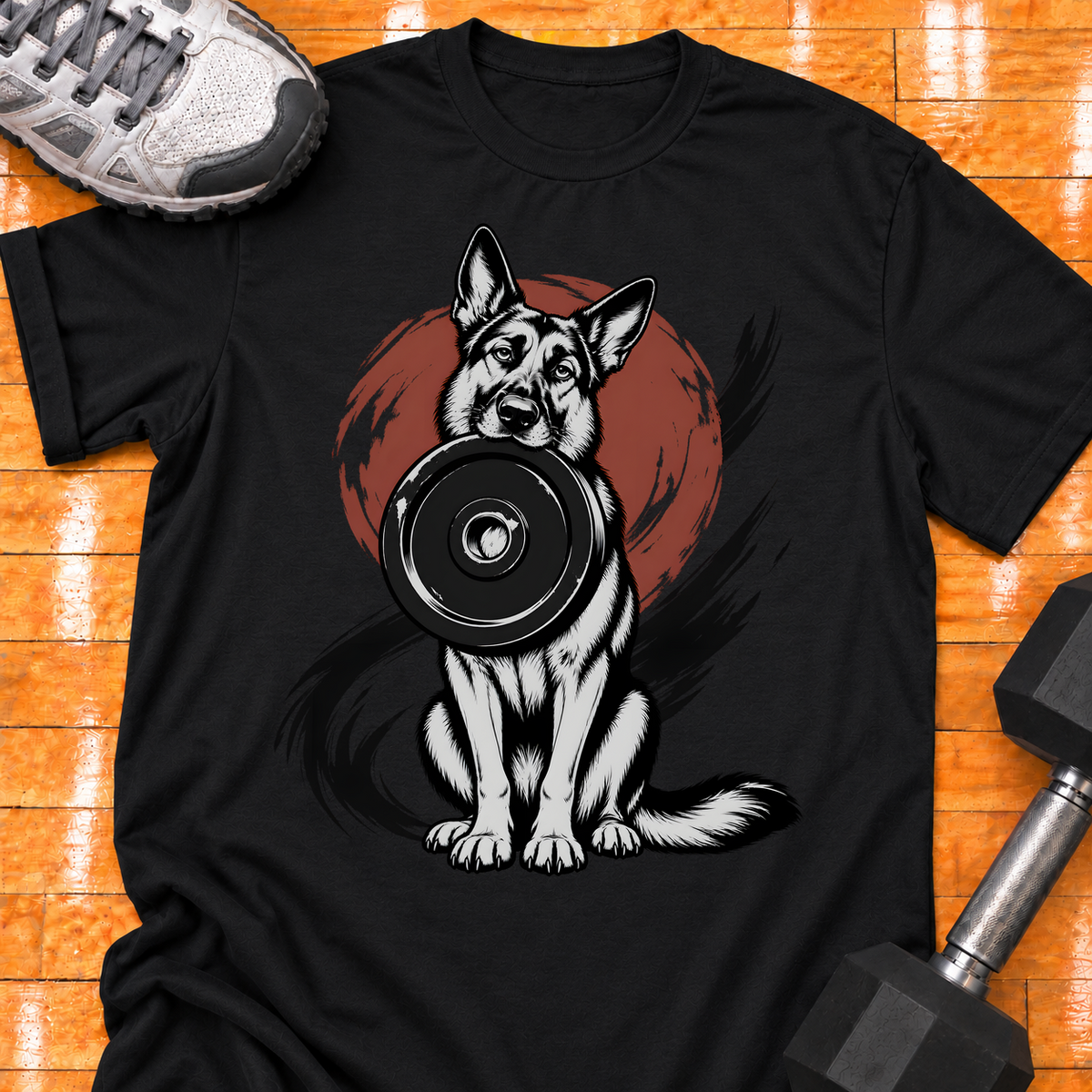 German Shepherd large weight plate - Black - HMTC approved v02 template mockup v05