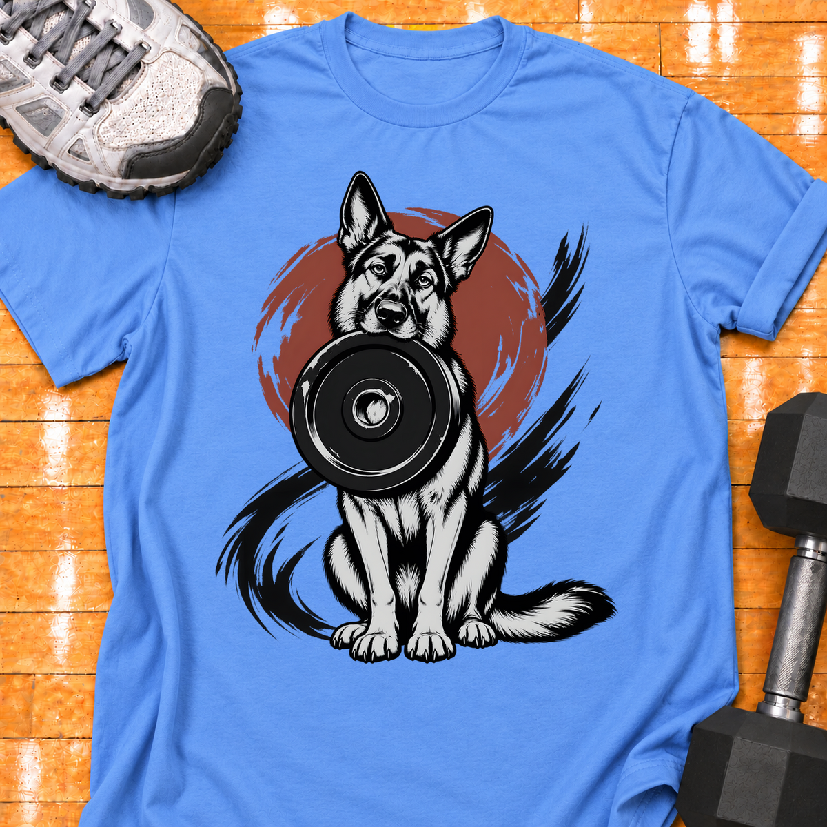 German Shepherd large weight plate - Carolina Blue - HMTC approved v02 template mockup v05