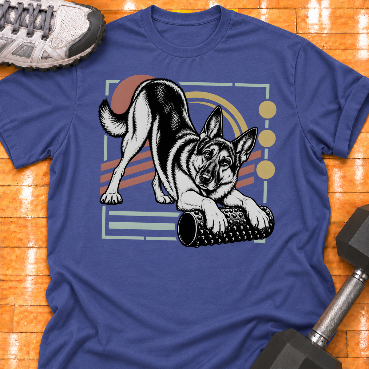 German Shepherd nubby foam roller - Metro Blue - HMTC approved v02 template mockup v05