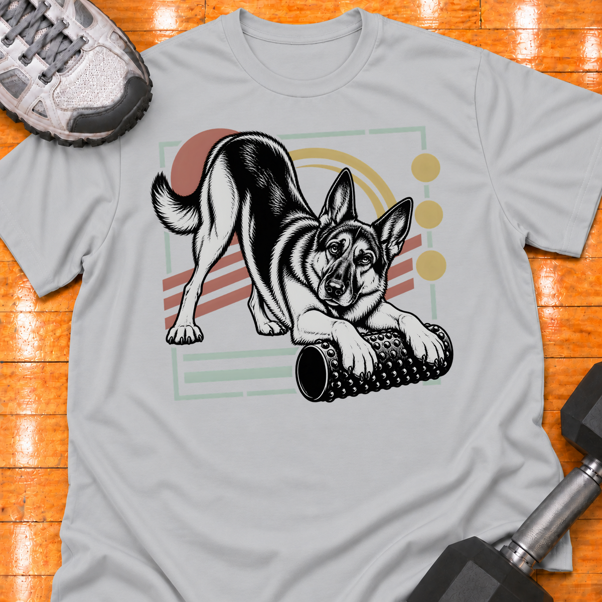 German Shepherd nubby foam roller - Sport Grey - HMTC approved v02 template mockup v05