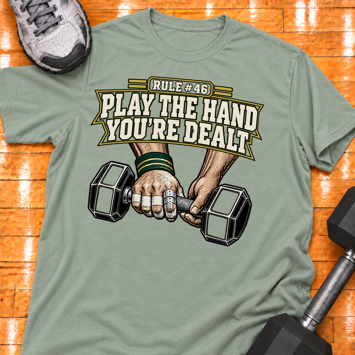 HIGH MILEAGE TRAINING CLUB RULE #46 PLAY THE HAND YOU'RE DEALT - Sage - HMTC approved v02 template mockup v05