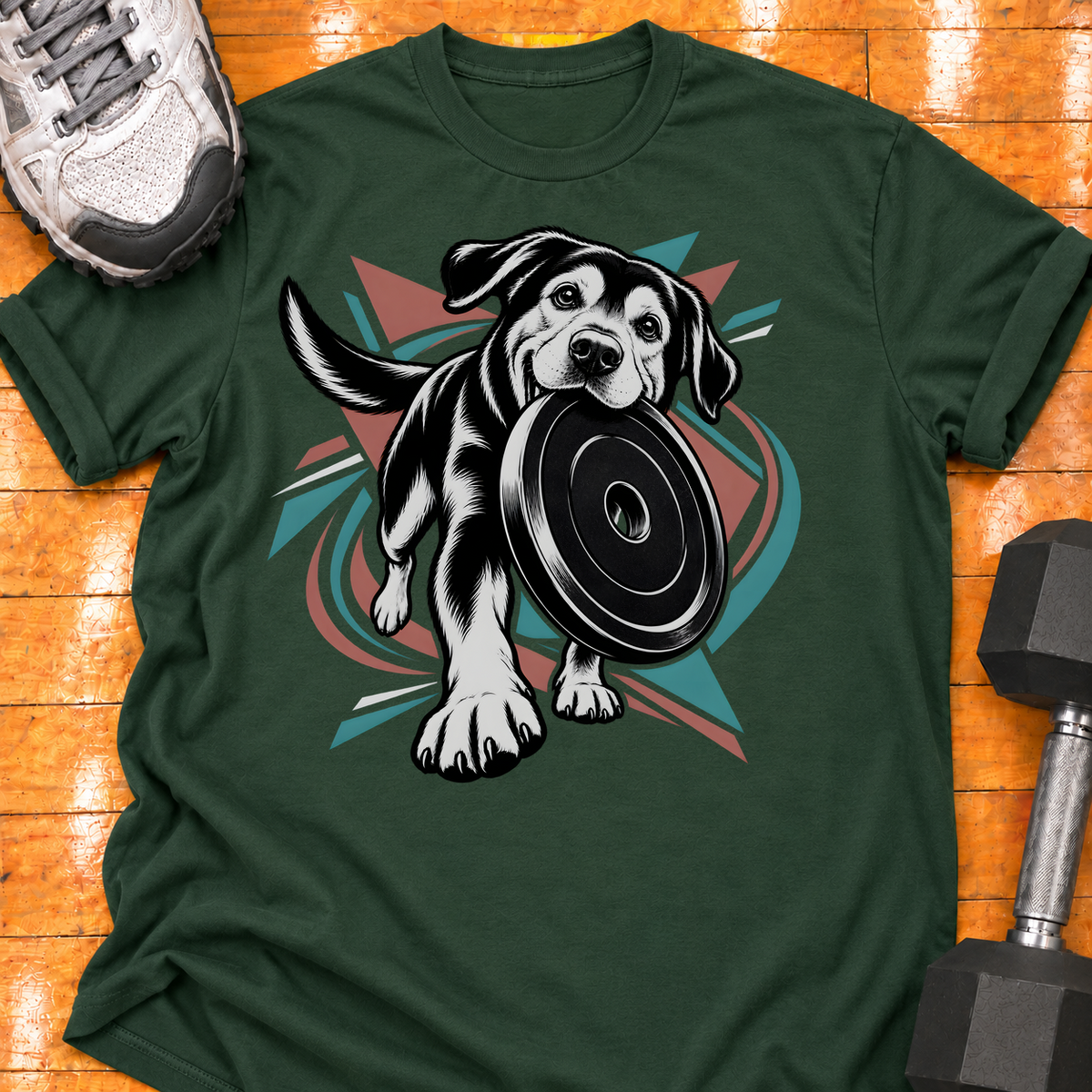 Labrador Retriever large weight plate - Forest Green - HMTC approved v02 template mockup v05