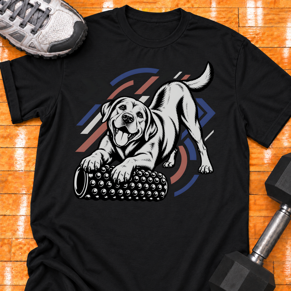 Labrador Retriever nubby foam roller - Black - HMTC approved v02 template mockup v05