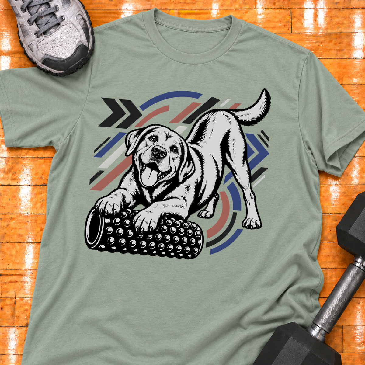 Labrador Retriever nubby foam roller - Sage - HMTC approved v02 template mockup v05