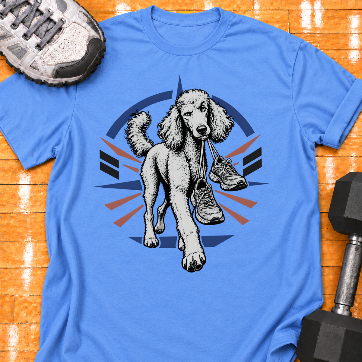 Poodle old training shoes tied together - Carolina Blue - HMTC approved v02 template mockup v05